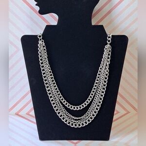Elegant Silvertone Chain Necklace.